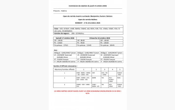 Open de rentrée AS/B/J/S